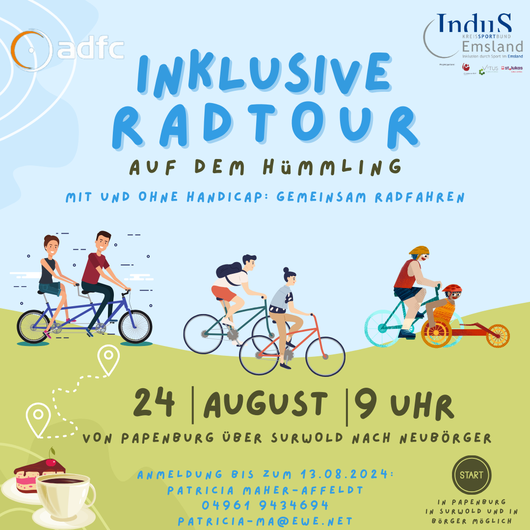 Viel Spass hatten alle Teilnehmer bei der inklusiven Radtour. Grafik: KSB Emsland