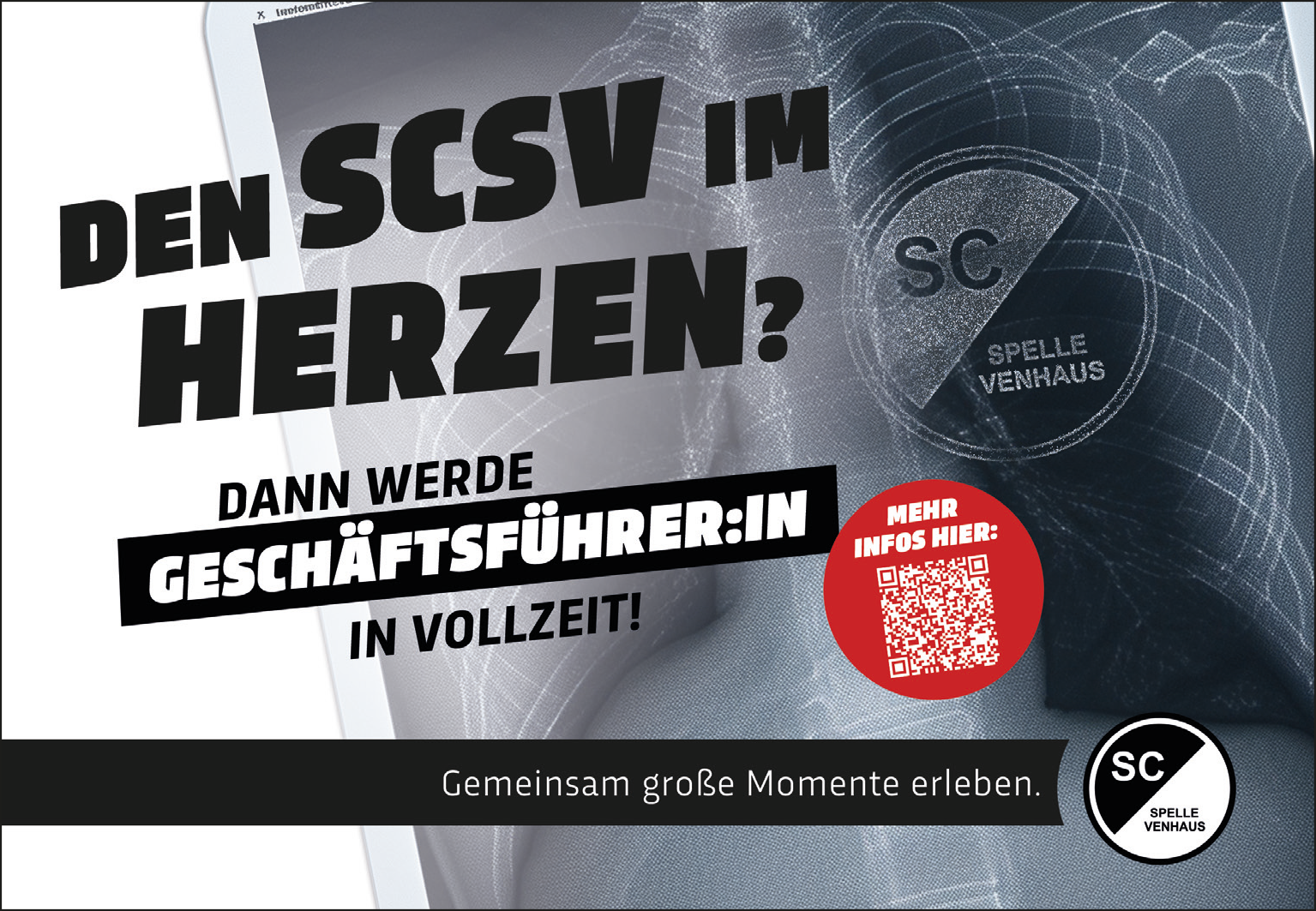 Der SC Spelle-Venhaus sucht hauptamtliche Geschäftsführung. Grafik: SCSV